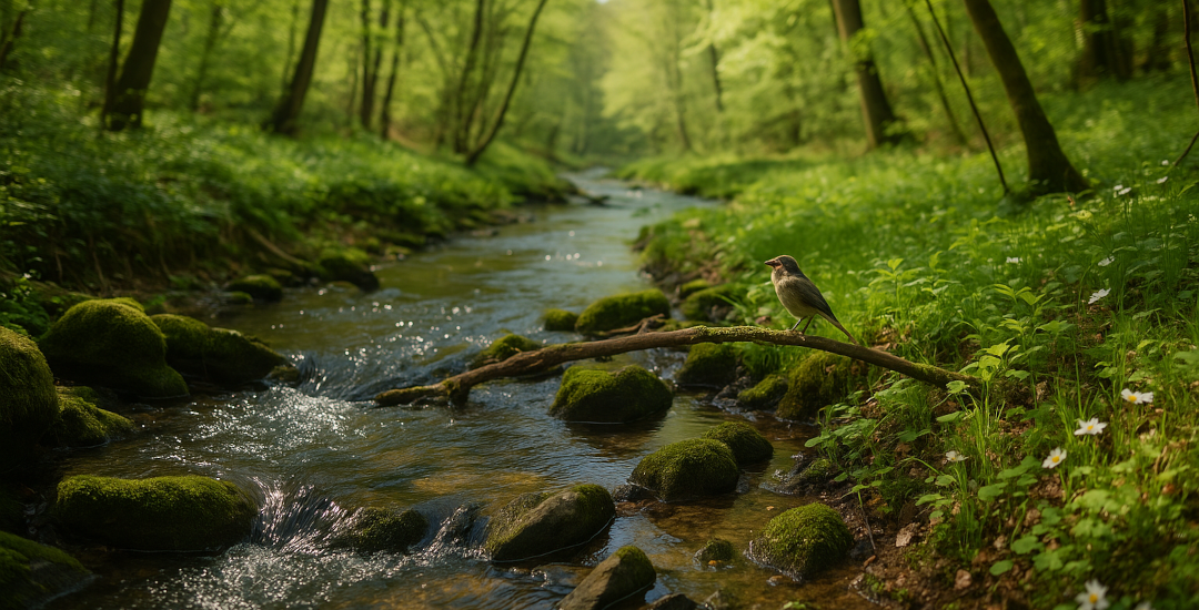 Ein Bachlauf und seine Bewegung